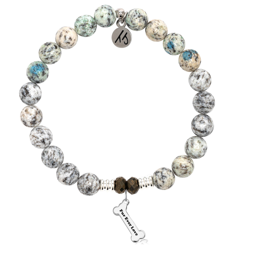 K2 Stone Bracelet with Fur Ever Love Sterling Silver Charm