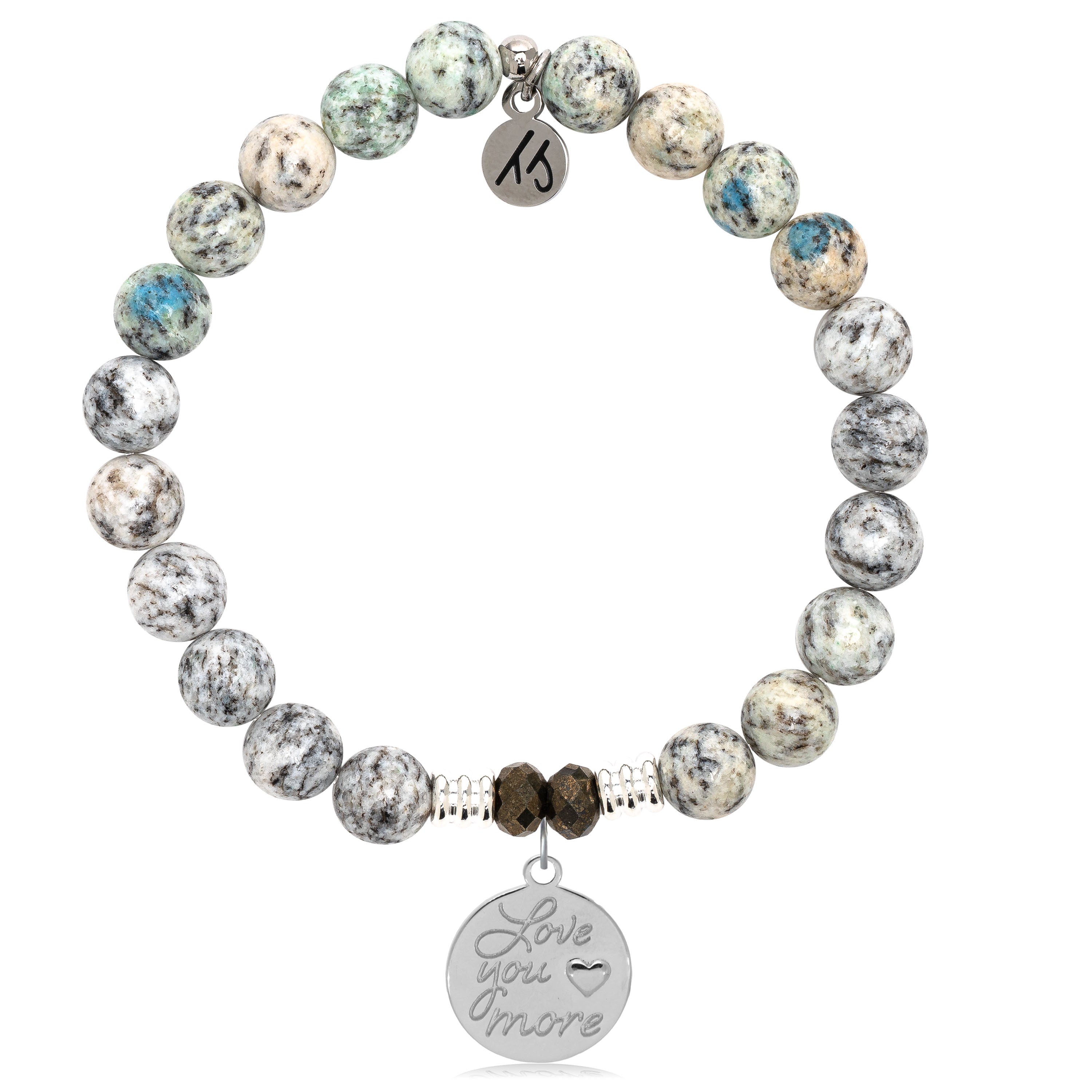 K2 Gemstone Bracelet with Love You More Sterling Silver Charm | T. Jazelle