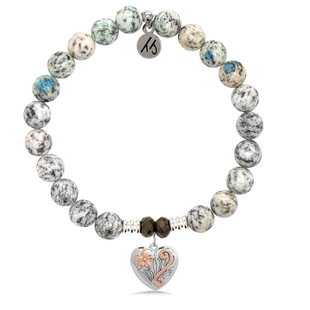 K2 Stone Bracelet with Renewal Heart Sterling Silver Charm
