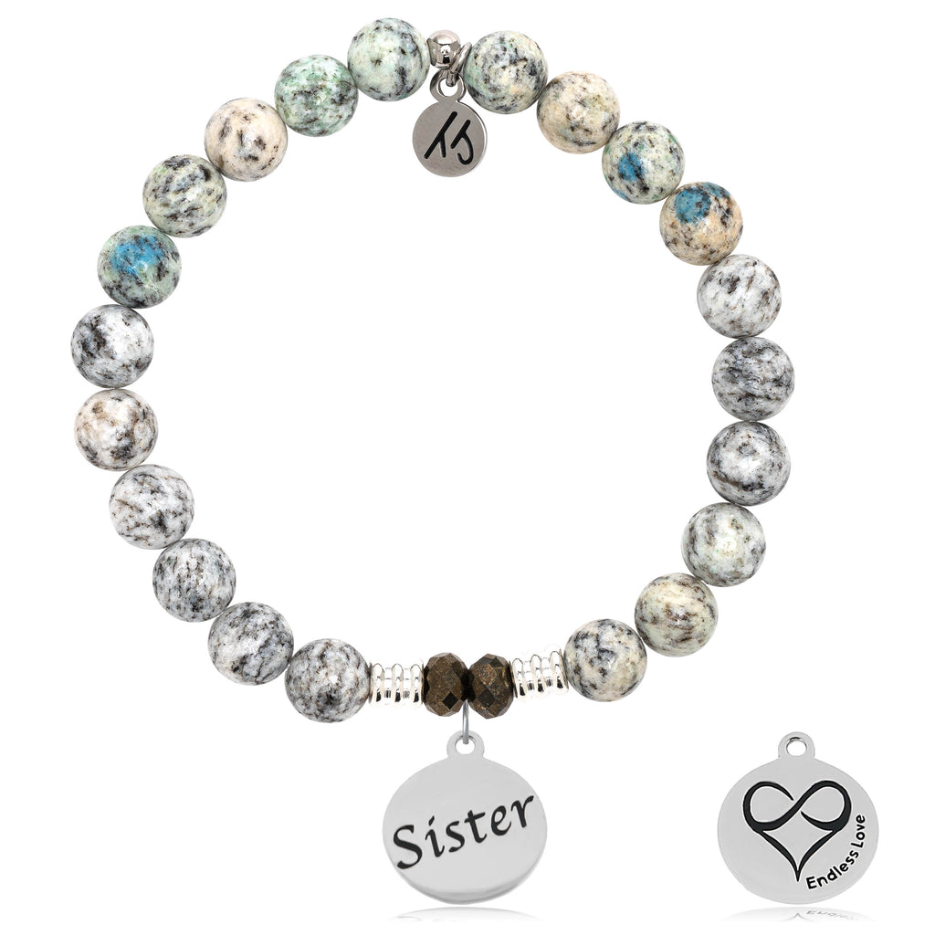 K2 Stone Bracelet with Sister Sterling Silver Charm