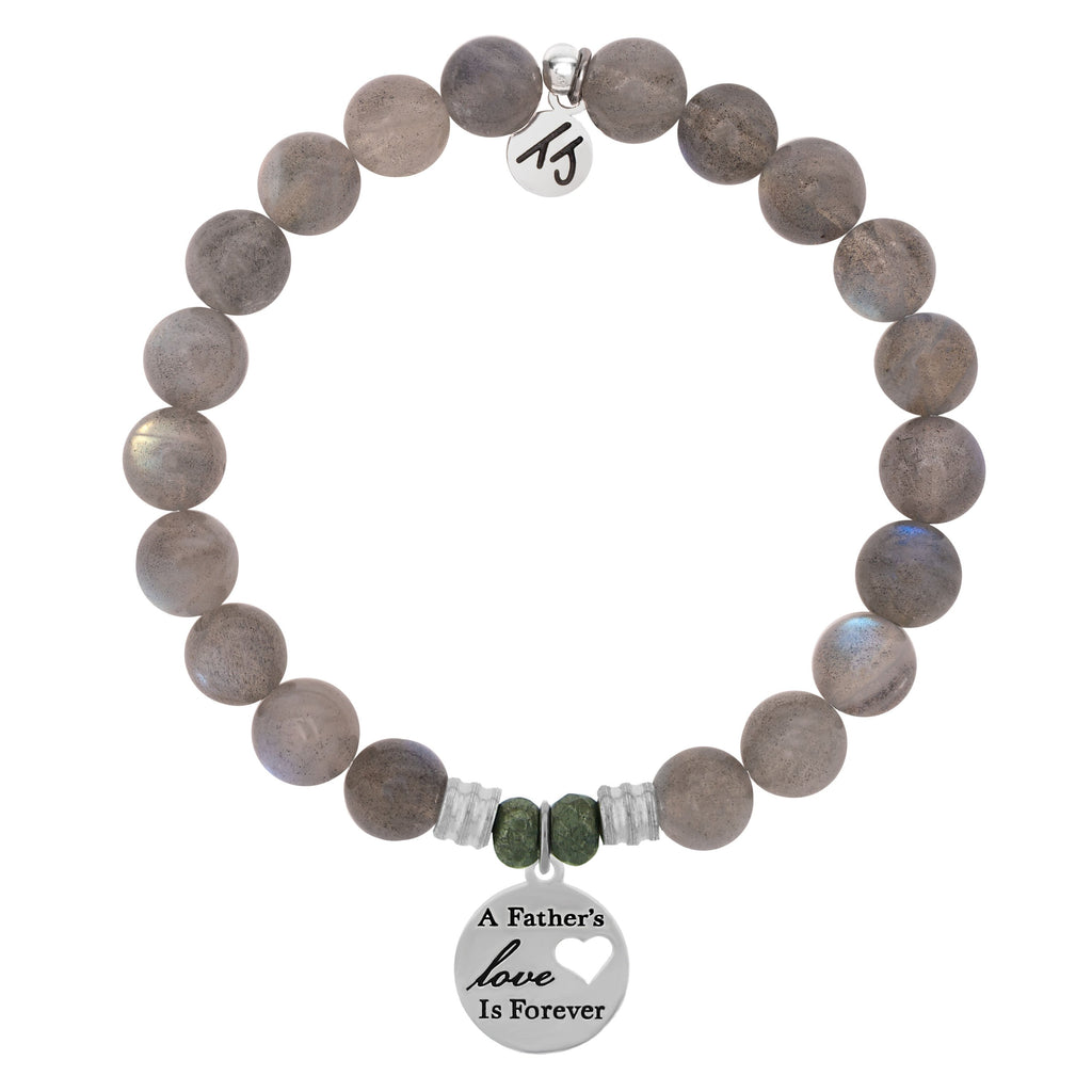 Labradorite Stone Bracelet with Father's Love Sterling Silver Charm