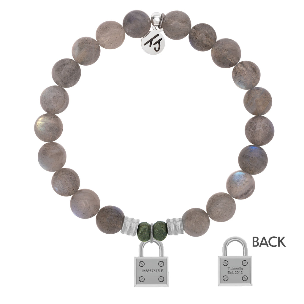 Labradorite Stone Bracelet with Unbreakable Sterling Silver Charm