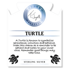 Lapis Tiger's Eye Stone Bracelet with Turtle Sterling Silver Charm