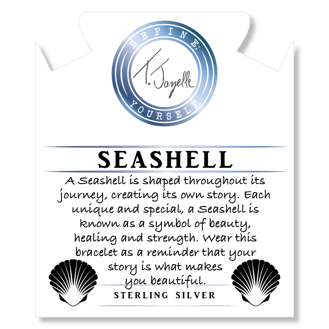 Larimar Stone Bracelet with Seashell Sterling Silver Charm