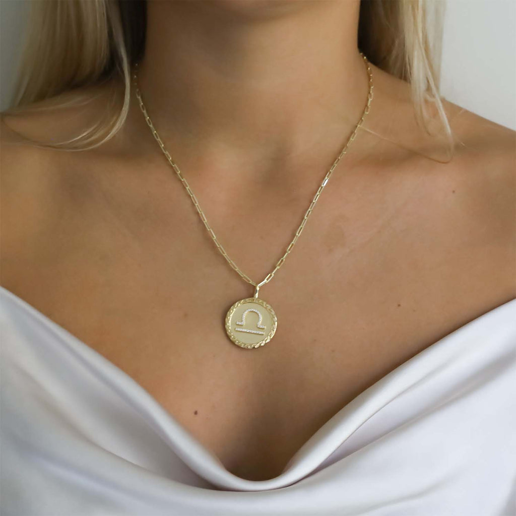 Libra Gold Vermeil Zodiac Necklace