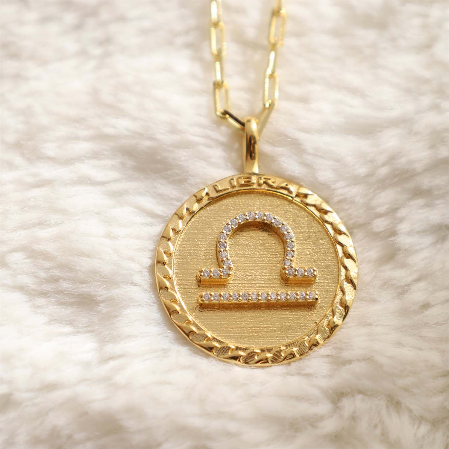 Libra Gold Vermeil Zodiac Necklace