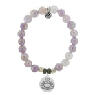 Mauve Jade Stone Bracelet with Happy Buddha Sterling Silver Charm