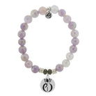 Mauve Jade Stone Bracelet with Parkinson's Awareness Sterling Silver Charm