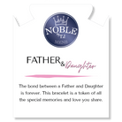 Men's Noble Father Daughter Bracelet Collection - Gunmetal Onyx with Rose Quartz Beaded Bracelet