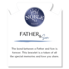 Men's Noble Father Son Bracelet Collection - Gunmetal Onyx with Blue Aquamarine Beaded Bracelet