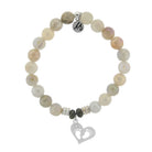 Moonstone Gemstone Bracelet with Baby Feet Sterling Silver Charm T. Jazelle