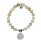 Moonstone Gemstone Bracelet with Cape Cod Coin Sterling Silver Charm T. Jazelle