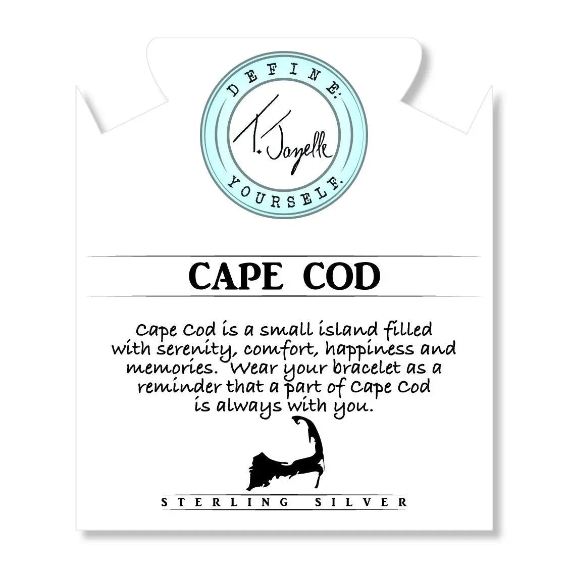 Moonstone Gemstone Bracelet with Cape Cod Coin Sterling Silver Charm T. Jazelle