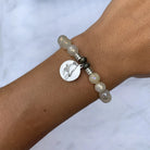 Moonstone Gemstone Bracelet with Cardinal Sterling Silver Charm T. Jazelle