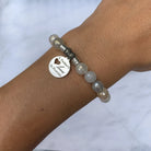 Moonstone Gemstone Bracelet with Fathers Love Sterling Silver Charm T. Jazelle