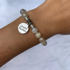 Moonstone Gemstone Bracelet with Grandmother Sterling Silver Charm T. Jazelle