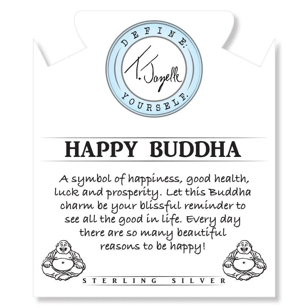 Moonstone Gemstone Bracelet with Happy Buddha Sterling Silver Charm T. Jazelle