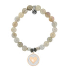 Moonstone Gemstone Bracelet with Heart of Gold Sterling Silver Charm T. Jazelle
