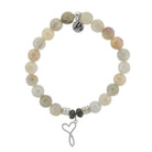 Moonstone Gemstone Bracelet with Infinity Heart Sterling Silver Charm T. Jazelle