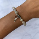 Moonstone Gemstone Bracelet with Infinity Heart Sterling Silver Charm T. Jazelle