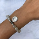 Moonstone Gemstone Bracelet with Lake Life Sterling Silver Charm T. Jazelle