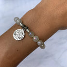 Moonstone Gemstone Bracelet with Lake Life Sterling Silver Charm T. Jazelle