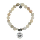 Moonstone Gemstone Bracelet with Love Always Wins Sterling Silver Charm T. Jazelle