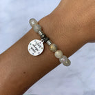 Moonstone Gemstone Bracelet with Love Always Wins Sterling Silver Charm T. Jazelle
