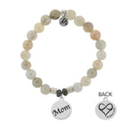 Moonstone Gemstone Bracelet with Mom Sterling Silver Charm T. Jazelle