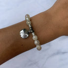 Moonstone Gemstone Bracelet with Sand Dollar Sterling Silver Charm T. Jazelle
