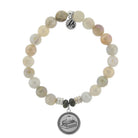 Moonstone Gemstone Bracelet with Teacher Sterling Silver Charm T. Jazelle