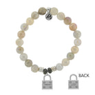 Moonstone Gemstone Bracelet with Unbreakable Sterling Silver Charm T. Jazelle