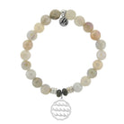 Moonstone Gemstone Bracelet with Waves of Life Sterling Silver Charm T. Jazelle