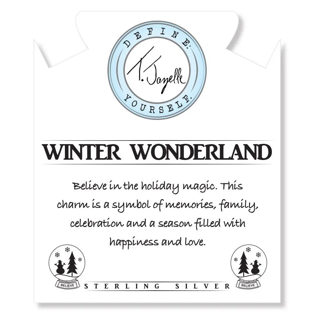 Moonstone Gemstone Bracelet with Winter Wonderland Sterling Silver Charm T. Jazelle
