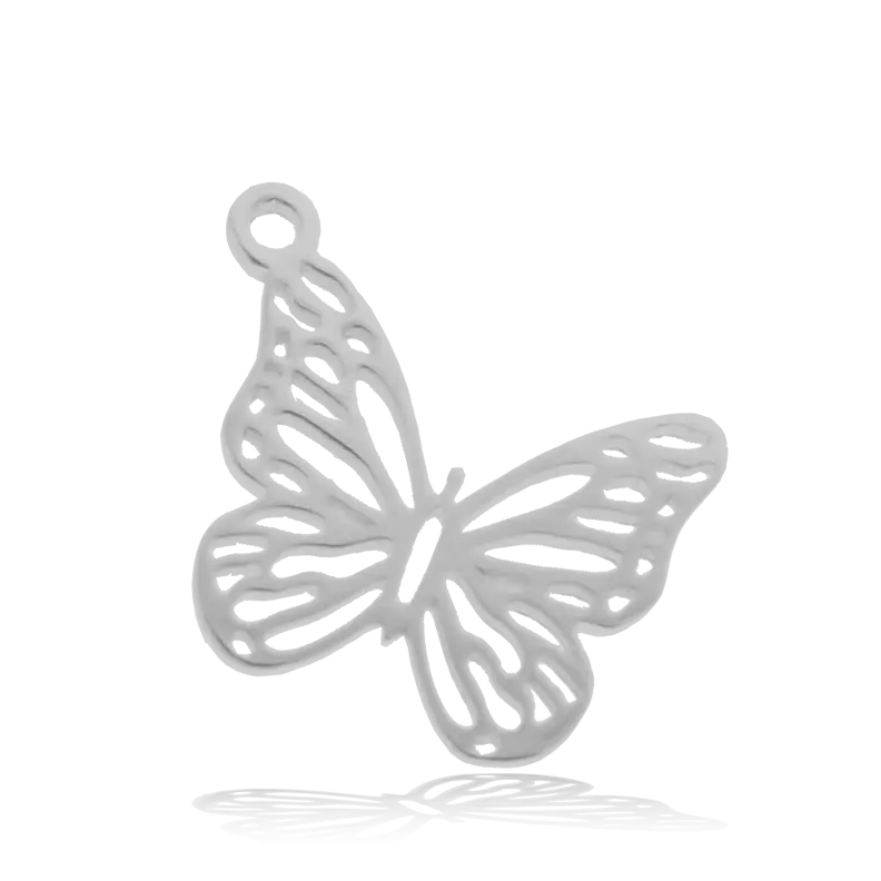 Moonstone Stone Bracelet with Butterfly Sterling Silver Charm