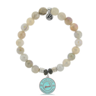 Moonstone Stone Bracelet with Cape Cod Enamel Sterling Silver Charm