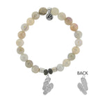 Moonstone Stone Bracelet with Flip Flop Sterling Silver Charm