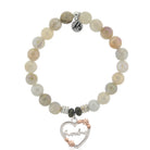 Moonstone Stone Bracelet with Heart Grandma Sterling Silver Charm
