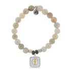 Moonstone Stone Bracelet with Lightning Bolt Sterling Silver Charm