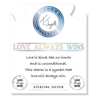 Moonstone Stone Bracelet with Love Always Wins Sterling Silver Charm
