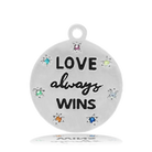 Moonstone Stone Bracelet with Love Always Wins Sterling Silver Charm