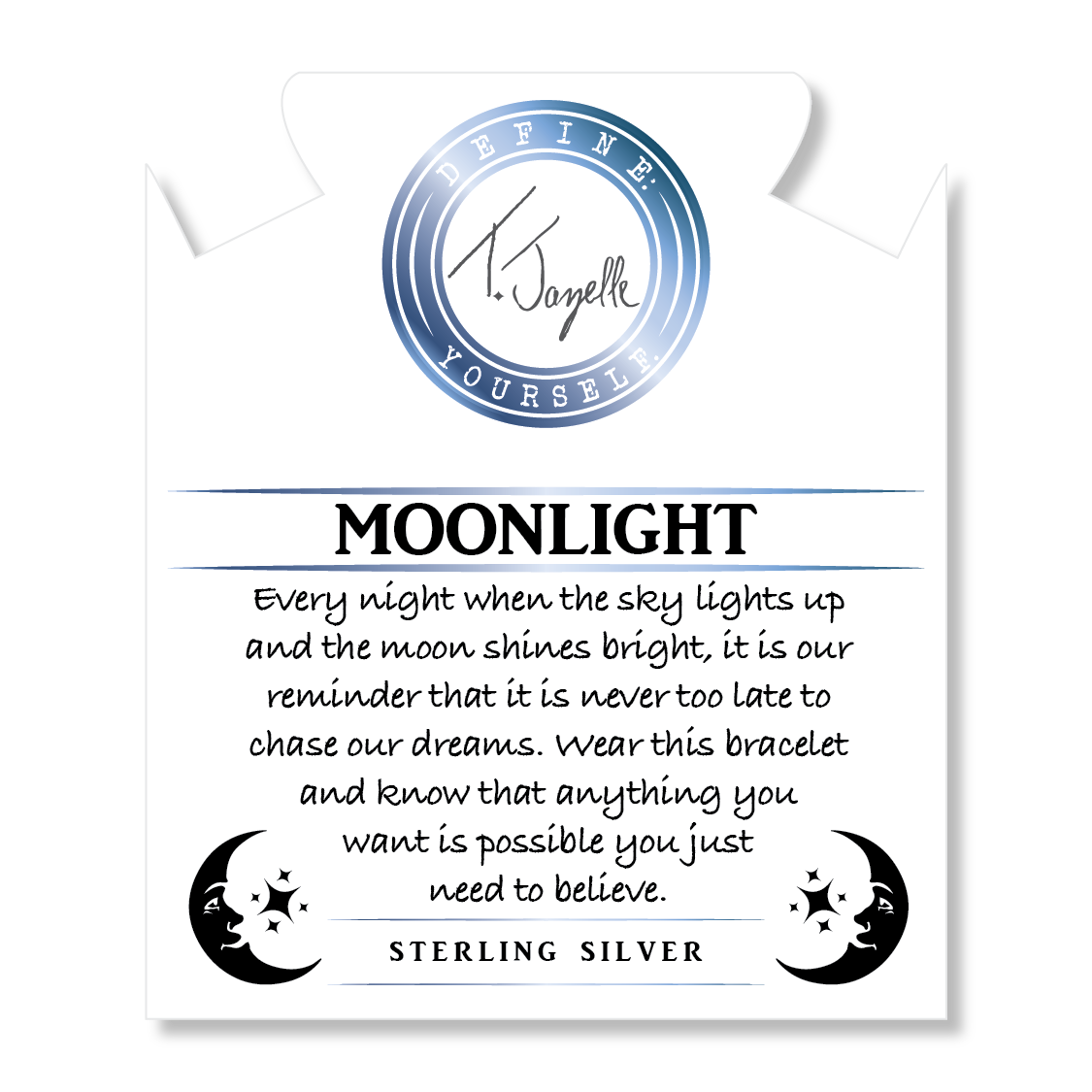 Moonstone Stone Bracelet with Moonlight Sterling Silver Charm