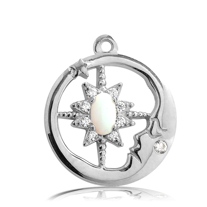 Moonstone Stone Bracelet with Moonlight Sterling Silver Charm