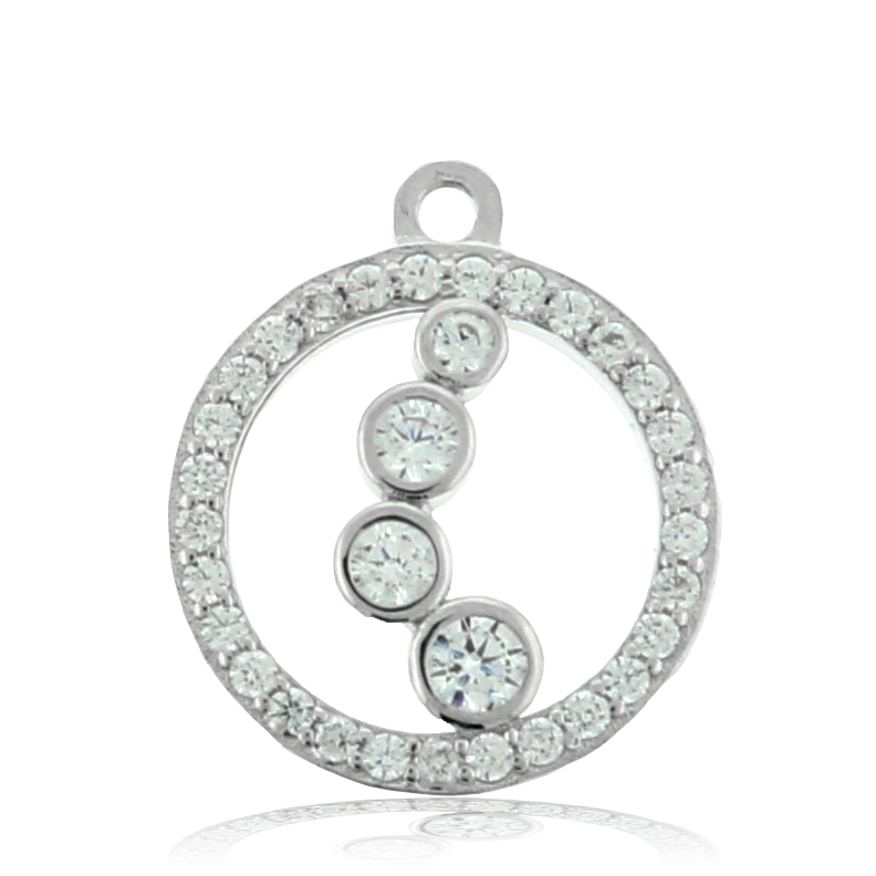 Moonstone Stone Bracelet with One Step At A Time Sterling Silver Charm