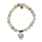 Moonstone Stone Bracelet with Renewal Heart Sterling Silver Charm