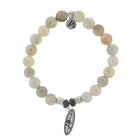 Moonstone Stone Bracelet with Ride the Wave Sterling Silver Charm