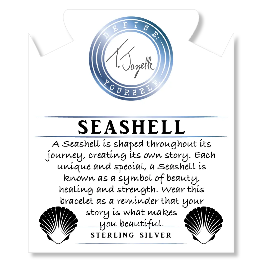 Moonstone Stone Bracelet with Seashell Sterling Silver Charm