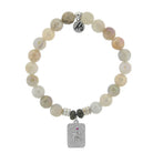 Moonstone Stone Bracelet with Snake Sterling Silver Charm