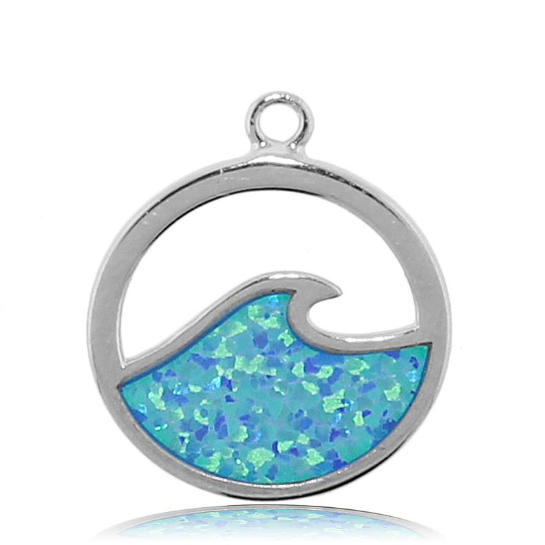 Multi Amazonite Stone Bracelet with Deep as the Ocean Sterling Silver Charm