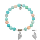 Multi Amazonite Stone Bracelet with Flip Flop Sterling Silver Charm